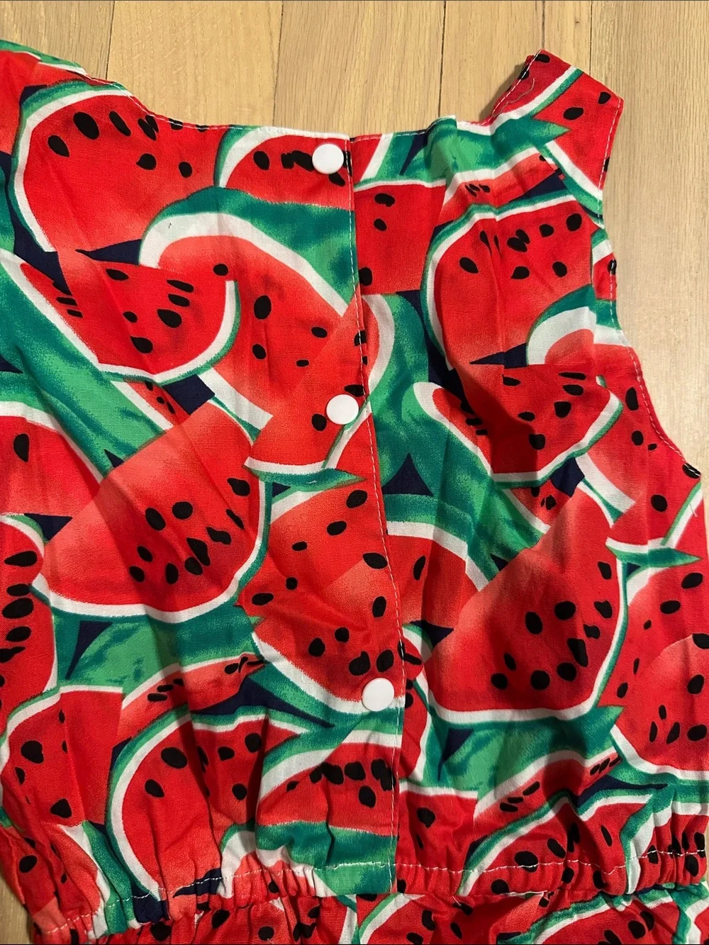PatPat Red & Green Watermelon Print One-Piece
